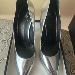 Giuseppe Zanotti Metallic Silver Heels